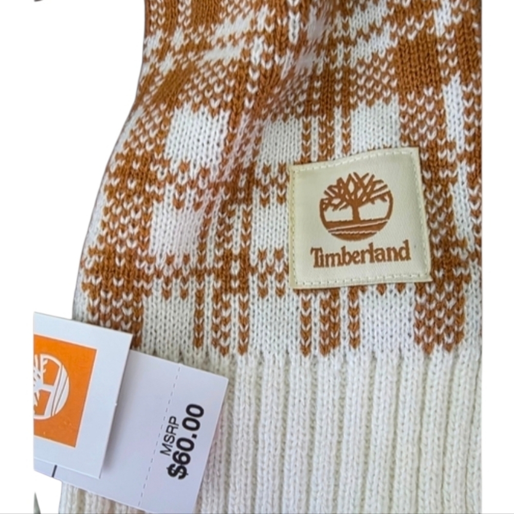 Timberland NWT Brown and Cream Scarf - Picture 2 of 6